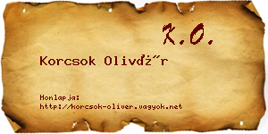 Korcsok Olivér névjegykártya