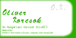 oliver korcsok business card